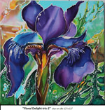 Floral Delight-Iris-2, Dye on Silk